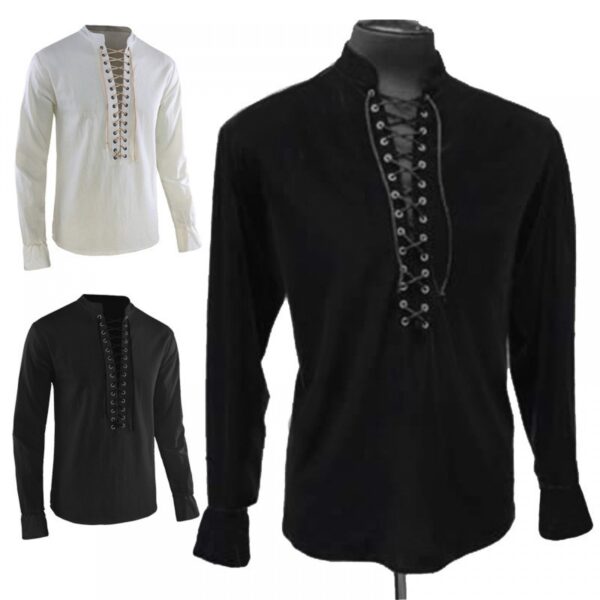 Men's Long-Sleeved Stand-Up Collar T-Shirt - Image 2