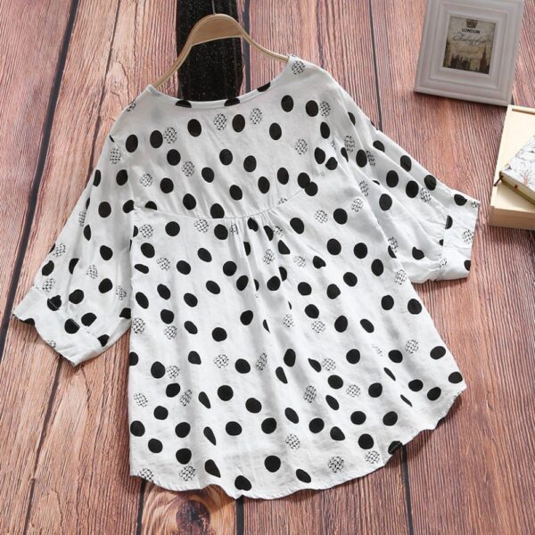 Hot Style Retro Cotton Short Sleeve Casual Loose T-Shirt Women - Image 4