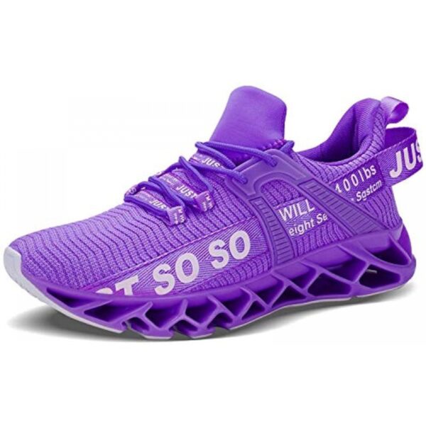 Women's Running Shoes Non Slip Athletic Tennis Walking Blade Type Sneakers Purple - Image 2