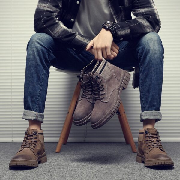 Autumn And Winter Men's Shoes  New High Top Shoes Men Casual Martin Boots - Image 4