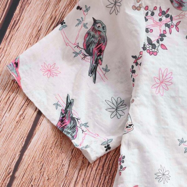 Retro Cotton and Linen Printed Short-Sleeved Casual Loose T-Shirt Women - Image 3