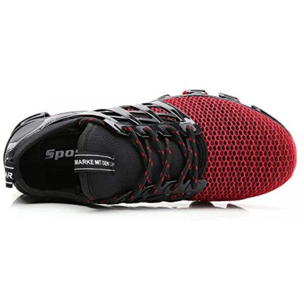 Sport Running Shoes for Mens Mesh Breathable Trail Runners Fashion Sneakers Red - Image 3