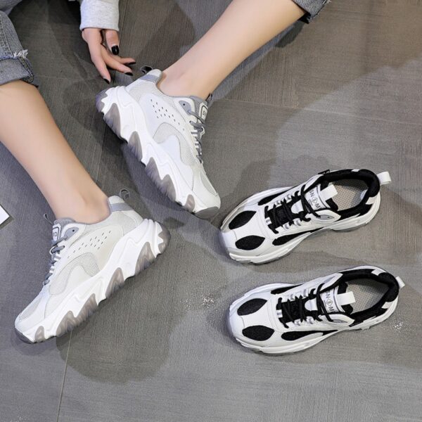 Women's Autumn and Winter New  Female Shoes Trendy Shoes Breathable Thick-Soled Thin Sports Casual Sneakers - Image 2
