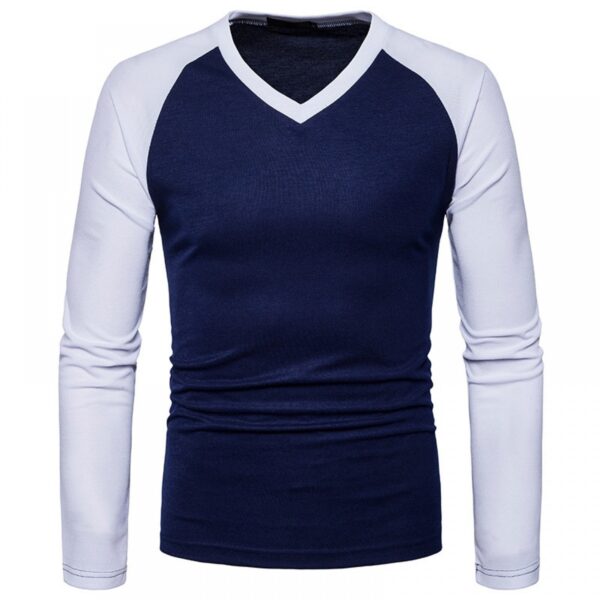 Fashion V-Neck Long Sleeve T-Shirt - Image 2
