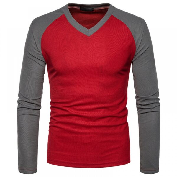 Fashion V-Neck Long Sleeve T-Shirt - Image 4