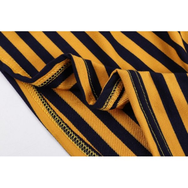 Explosive Hot Sale Striped Contrast Color Short Sweater T-Shirt - Image 3