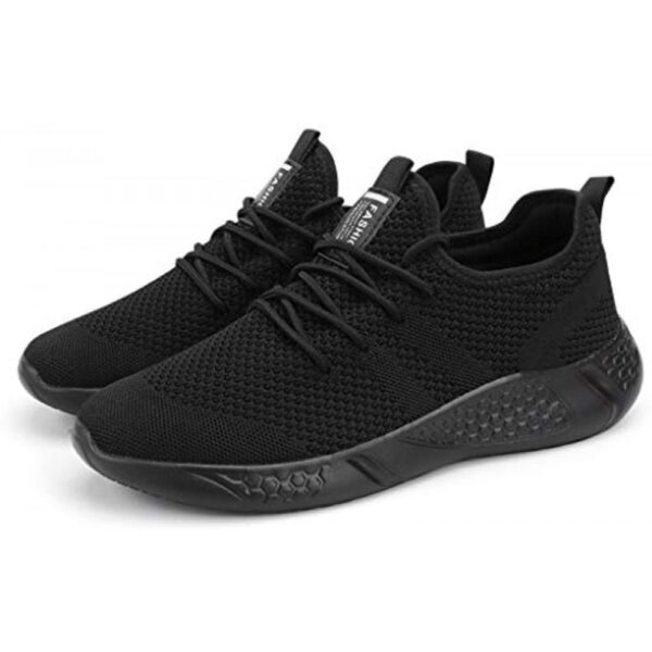Men's Sport Gym Running Shoes Walking Shoes Casual Lace Up Lightweight Black - Image 2