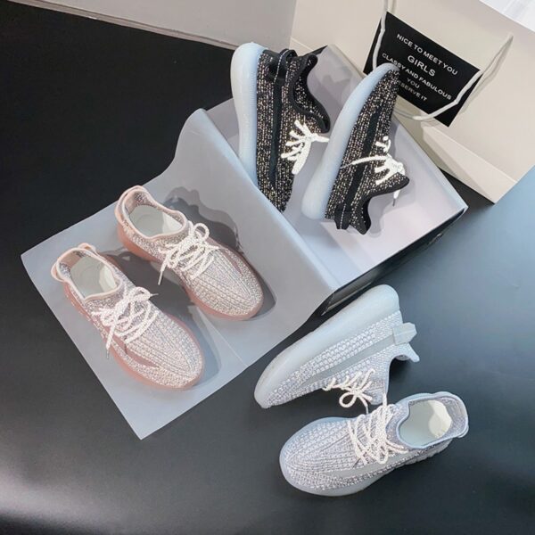 Flying Weaving Women's Shoes  Summer New Sports Sneakers Female Student Running Casual Shoes - Image 2