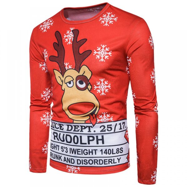 New Style Men's Special Letter 3D Printing Round Neck Long Sleeve T-Shirt - Image 2