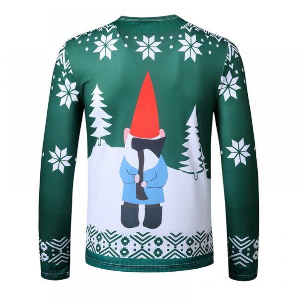 New 3D Personality Printing Fashion Men's Christmas Santa Pattern Long Sleeve T-Shirt - Image 2