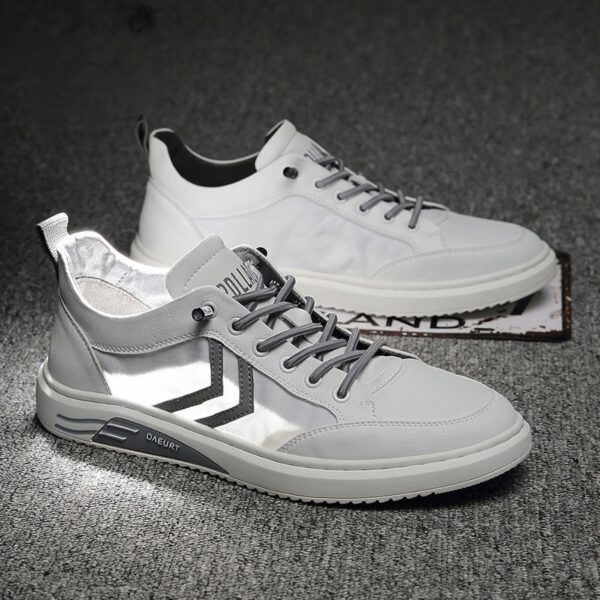 Fashion White Shoes for Men Summer New Men's Shoes Trendy Sneakers Casual Leather Shoe - Image 2