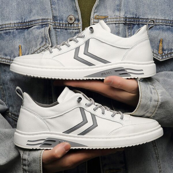 Fashion White Shoes for Men Summer New Men's Shoes Trendy Sneakers Casual Leather Shoe - Image 3