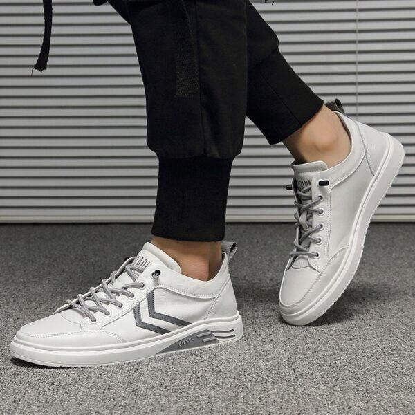 Fashion White Shoes for Men Summer New Men's Shoes Trendy Sneakers Casual Leather Shoe - Image 4