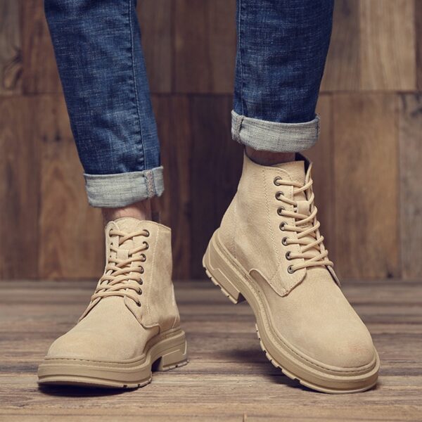 Men's Shoes Autumn and Winter New Martin Boots Men's High-Top Leather Shoe Men's Short Boots - Image 2