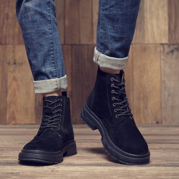 Men's Shoes Autumn and Winter New Martin Boots Men's High-Top Leather Shoe Men's Short Boots - Image 3
