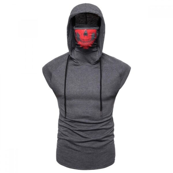 Large Size Hooded Fashion Sleeveless T-Shirt Men's Vest Sleeveless T-Shirts - Image 2