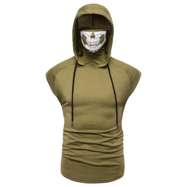 Large Size Hooded Fashion Sleeveless T-Shirt Men's Vest Sleeveless T-Shirts - Image 4