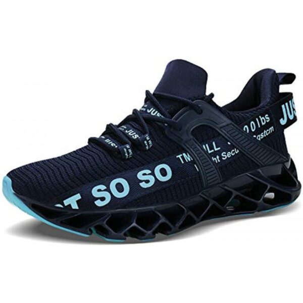 Mens Runing Shoes Walking Non Slip Blade Type Sneakers Dark Blue - Image 2