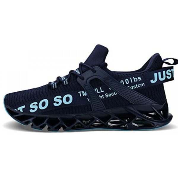Mens Runing Shoes Walking Non Slip Blade Type Sneakers Dark Blue - Image 3