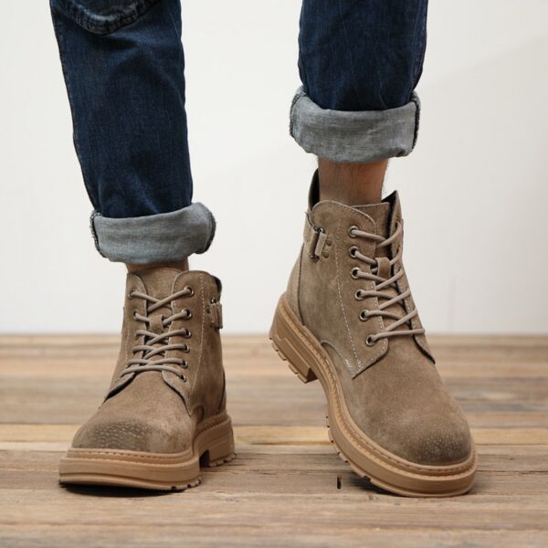 Martin Boots Men's New British Short Boots Mid-Cut Boots Trendy Shoes High-Top Military Boots - Image 2