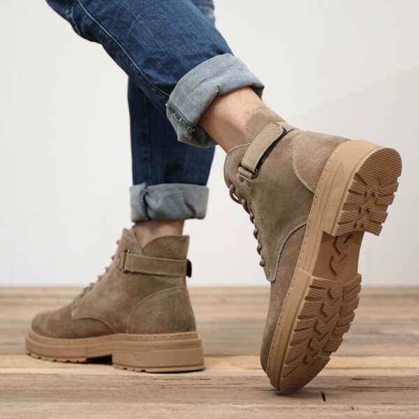 Martin Boots Men's New British Short Boots Mid-Cut Boots Trendy Shoes High-Top Military Boots - Image 4