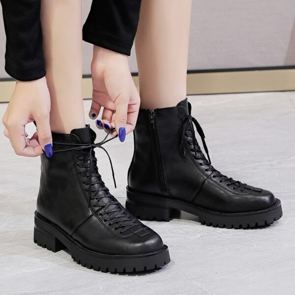 Women's Martin Boots Thick-Soled  Female Spring And Autumn Thick Heel Short Boots