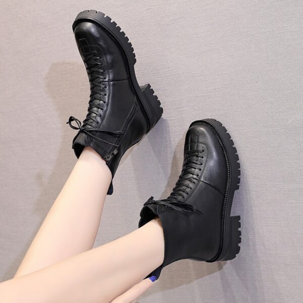 Women's Martin Boots Thick-Soled  Female Spring And Autumn Thick Heel Short Boots - Image 3