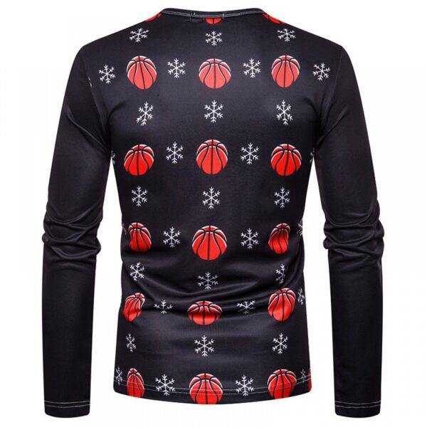 New 3D Personality Printing Fashion Men's Christmas Pattern Long-Sleeved T-Shirt - Image 3